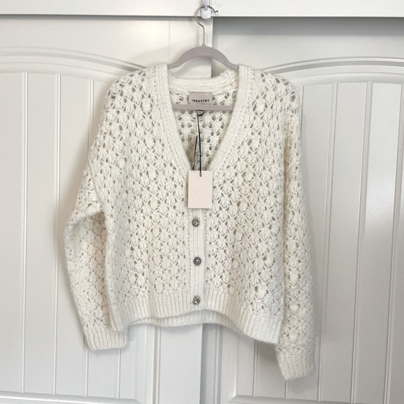 NWT INDUSTRY REPUBLIC V-Neck Button Front Knit Cardigan size Medium - Picture 1 of 6